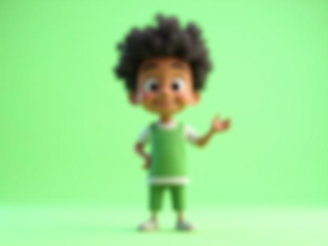 3D animated educational character pointing