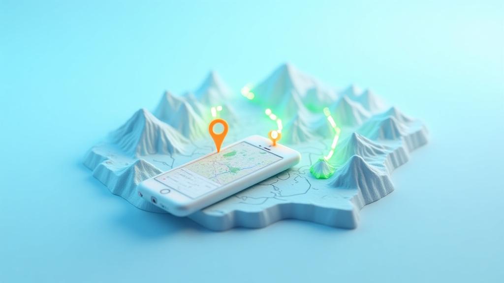 Stylized map of Pasco, Washington with glowing points of interest connected to a smartphone displaying an interactive learning app interface.